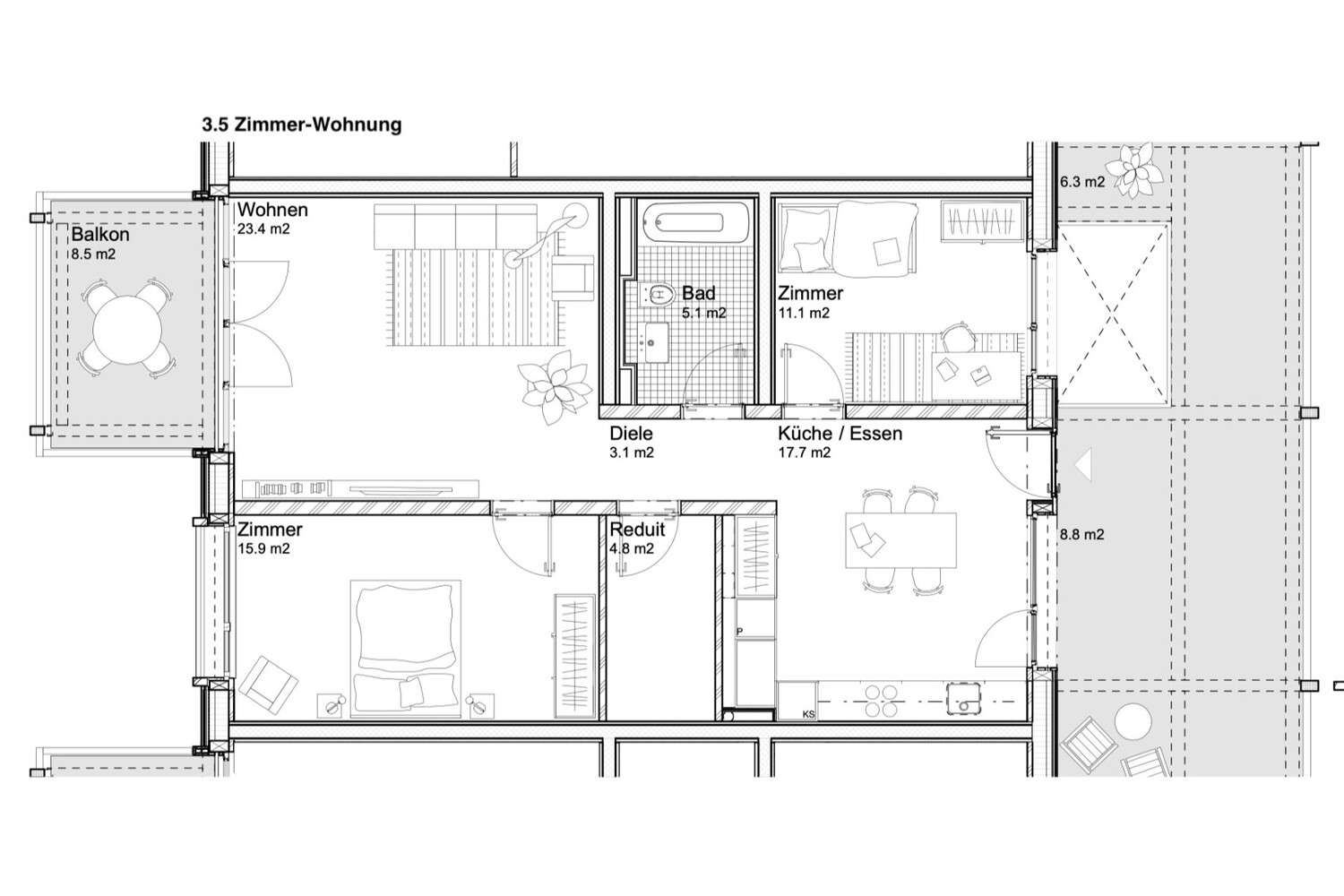 3.5 Zimmer
